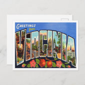 Carte Postale Salutations du Vintage voyage Virginia (Devant / Derrière)