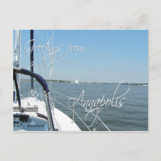 Carte Postale Salutations du voilier Annapolis Chesapeake Bay