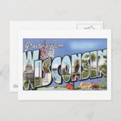 Carte Postale Salutations du Wisconsin (Devant / Derrière)