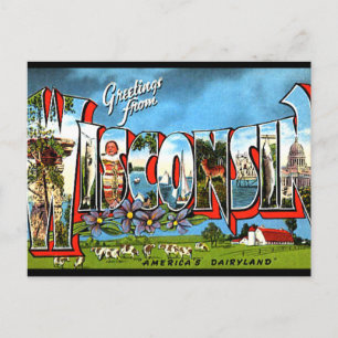Carte Postale Salutations du Wisconsin