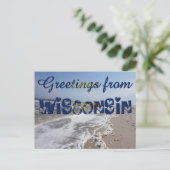 Carte Postale Salutations du Wisconsin State Flag USA Heart (Debout devant)