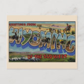 Carte Postale Salutations du Wyoming Grande Lettre Vintage (Devant)