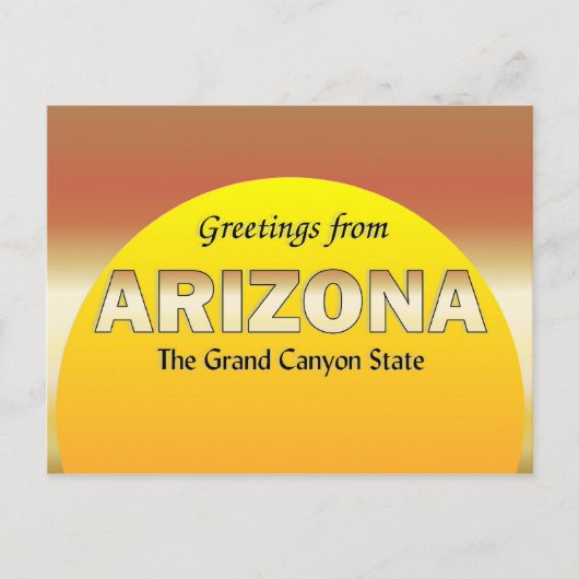 Carte Postale Salutations en Arizona (Devant)