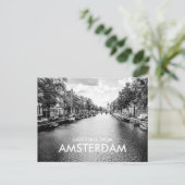 Carte Postale Salutations en noir et blanc d'Amsterdam (Debout devant)
