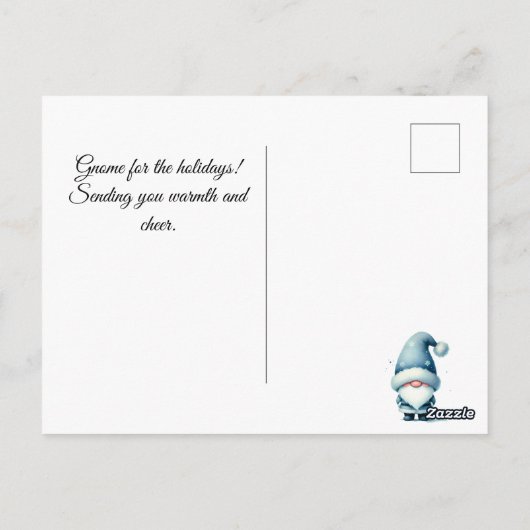Carte Postale Salutations Festive Gnome (Dos)