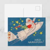 Carte Postale Salutations festives de Santa Rocket (Devant / Derrière)