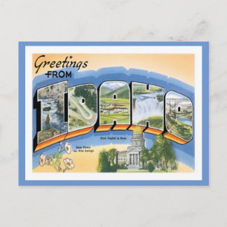 Carte Postale Salutations Idaho Des États-Unis