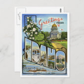 Carte Postale Salutations Idaho Des États-Unis (Devant / Derrière)