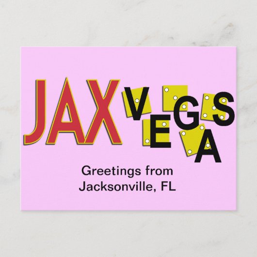 Carte Postale Salutations JaxVegas (Devant)