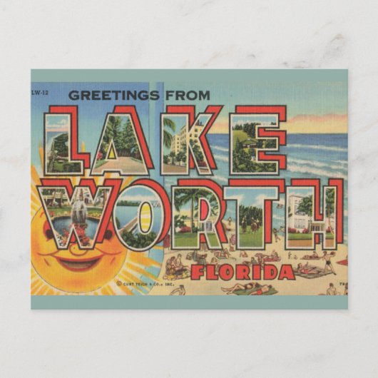 Carte Postale Salutations Lake Worth Floride (Devant)