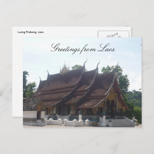 Carte Postale salutations laos (Devant / Derrière)