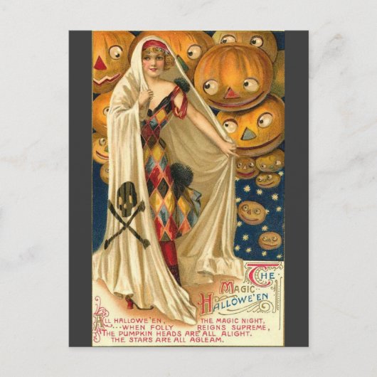 Carte Postale Salutations magiques d'Halloween (Devant)