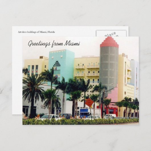 Carte Postale salutations miami (Devant / Derrière)