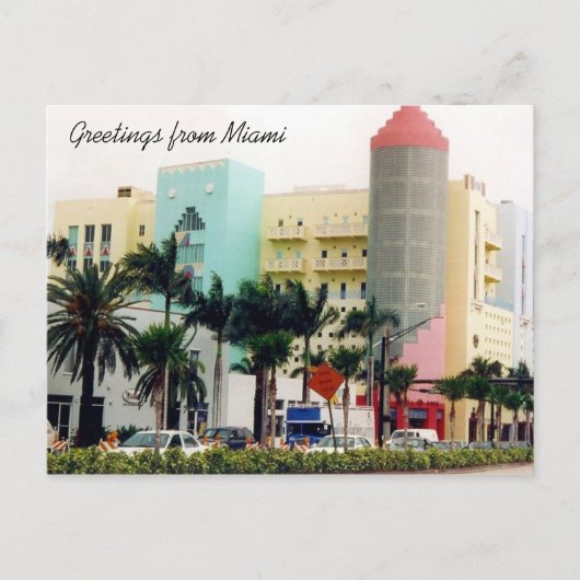 Carte Postale salutations miami (Devant)