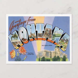 Carte Postale Salutations Montana Des États-Unis