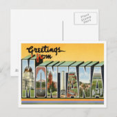 Carte Postale Salutations Montana Des États-Unis (Devant / Derrière)