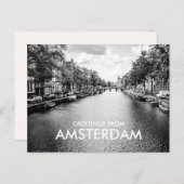 Carte Postale Salutations Noir & Blanc d'Amsterdam (Devant / Derrière)