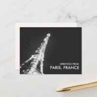 Salutations Noir & Blanc de Paris Tour Eiffel