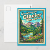 Carte Postale Salutations Parc National de Glacier Wilderness (Devant / Derrière)