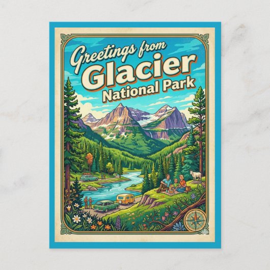 Carte Postale Salutations Parc National de Glacier Wilderness (Devant)