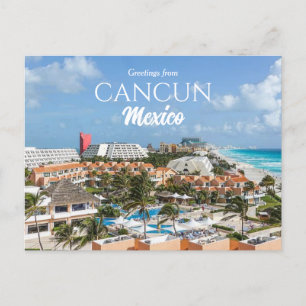 Carte Postale Salutations pittoresques de plage de Cancun Mexiqu