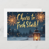 Carte Postale Salutations pour des débuts frais - Nouvel An insp (Devant / Derrière)