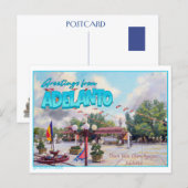 Carte Postale Salutations Rétro d'Adelanto (Devant / Derrière)