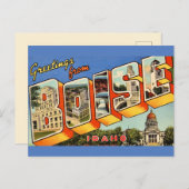 Carte Postale Salutations Rétro de Boise (Devant / Derrière)
