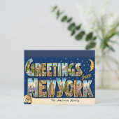 Carte Postale Salutations Rétro de New York (Debout devant)