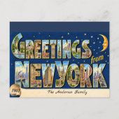 Carte Postale Salutations Rétro de New York (Devant)