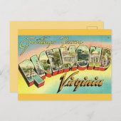 Carte Postale Salutations Rétro de Richmond, VA (Devant / Derrière)