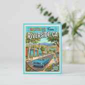 Carte Postale Salutations Riverside Californie Style Rétro (Debout devant)