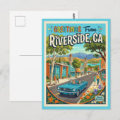 Carte Postale Salutations Riverside Californie Style Rétro (Devant / Derrière)