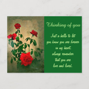Carte Postale Salutations, Roses d'Amour_