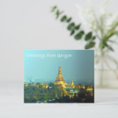 Carte Postale salutations shwedagon (Debout devant)