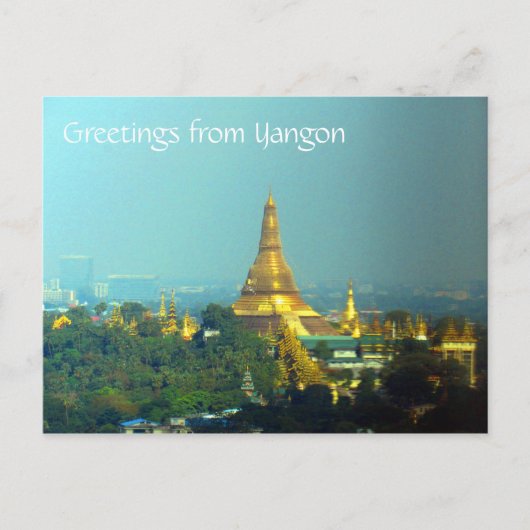Carte Postale salutations shwedagon (Devant)