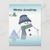 Carte Postale Salutations Snowman (Devant)