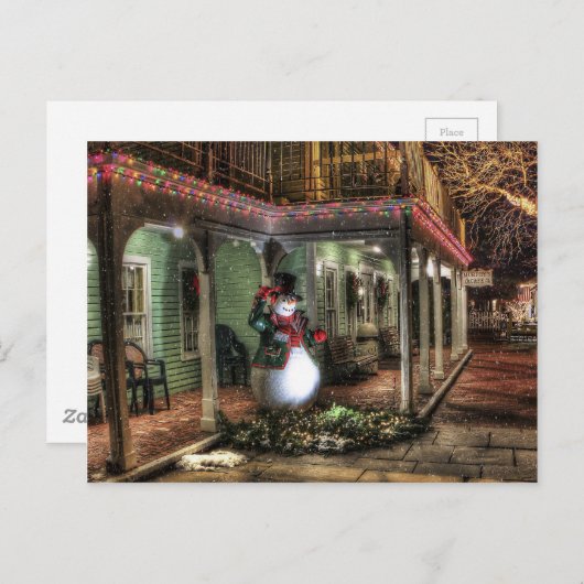 Carte Postale Salutations Snowman (Devant / Derrière)