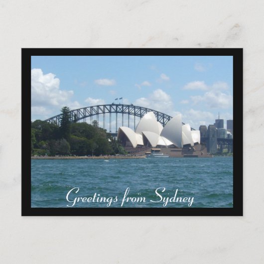 Carte Postale salutations sur la baie de sydney (Devant)