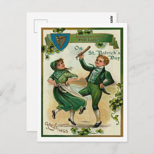 Carte Postale Salutations sur la St patrick (Devant / Derrière)