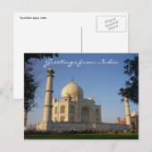 Carte Postale salutations taj mahal (Devant / Derrière)