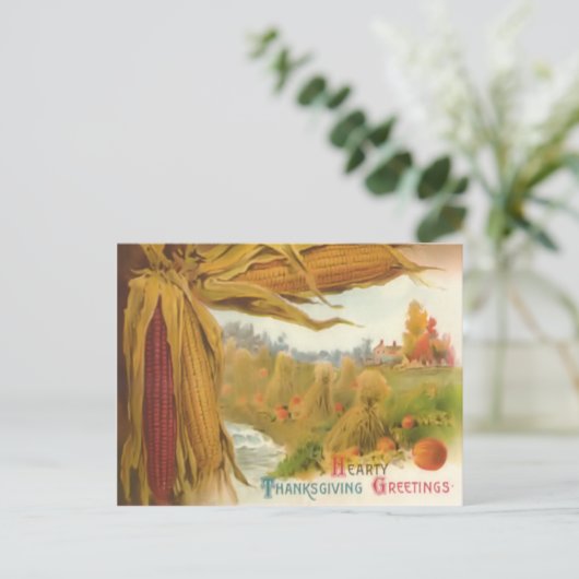 Carte postale Salutations Thanksgiving (Debout devant)