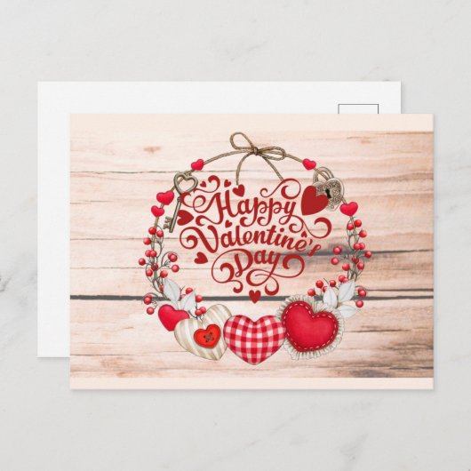 Carte Postale Salutations Valentine (Devant / Derrière)