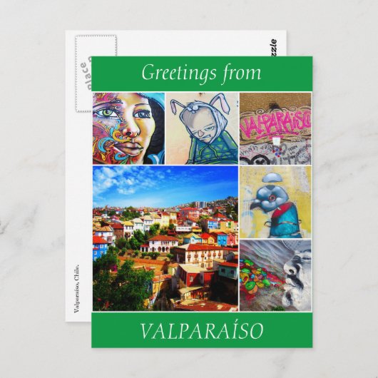 Carte Postale salutations valparaíso (Devant / Derrière)