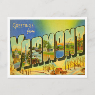 Carte Postale Salutations Vermont Des États-Unis