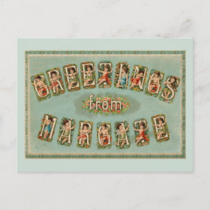 Carte Postale Salutations victoriennes de Margate, chérubs, ange