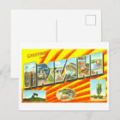 Carte Postale Salutations Vintage d'Arizona (Devant / Derrière)