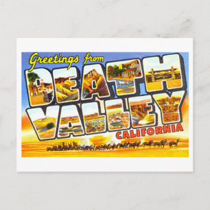 Carte Postale Salutations Vintage de la vallée de la mort, Calif
