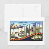 Carte Postale Salutations Vintage de l'État de Washington (Devant / Derrière)