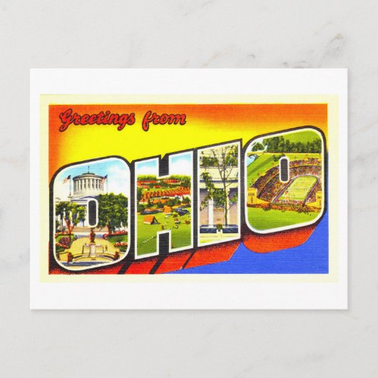 Carte Postale Salutations Vintage de l'Ohio (Devant)